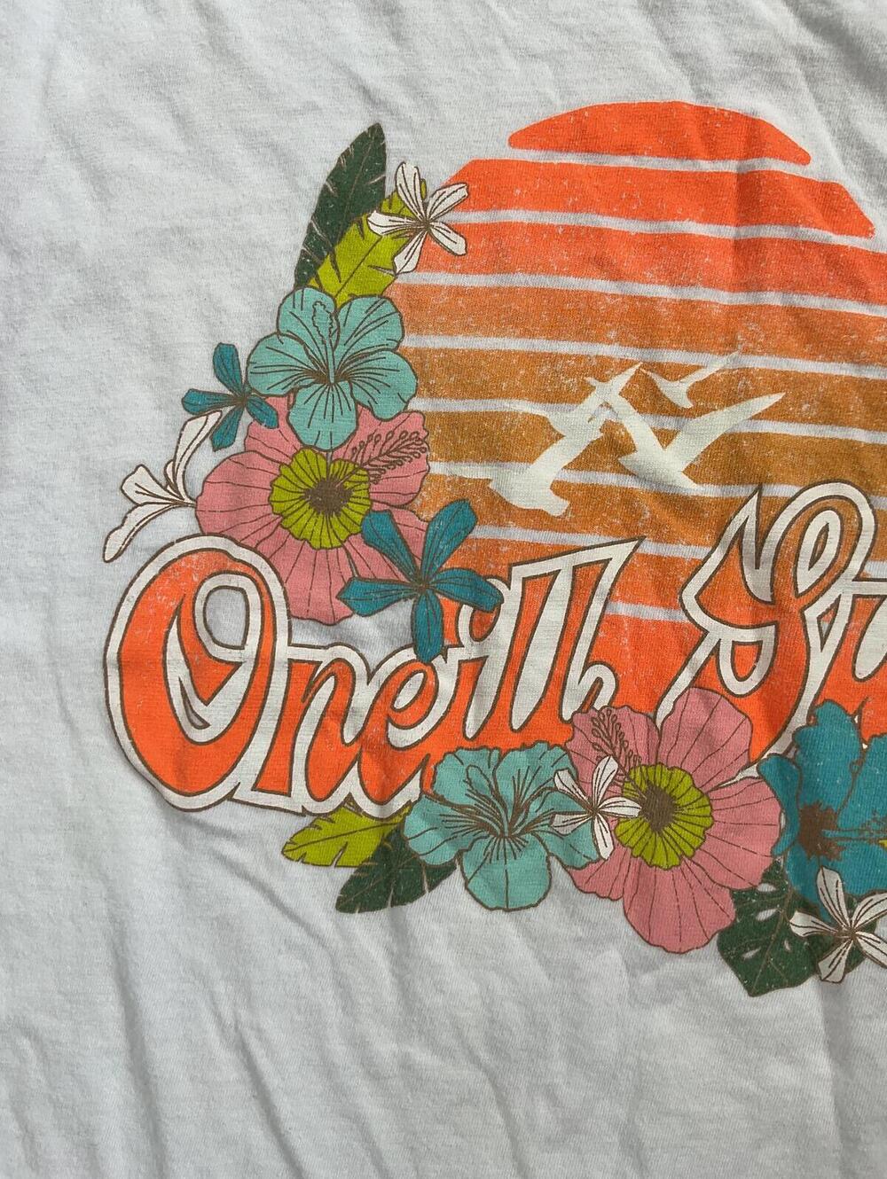 O'Neill Girls Large White Sunrise Floral Retro Graphic T-Shirt - Picture 3 of 6
